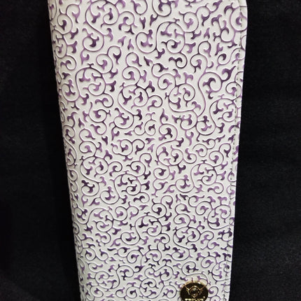 Phoenix Scissor Case White With Purple Pattern