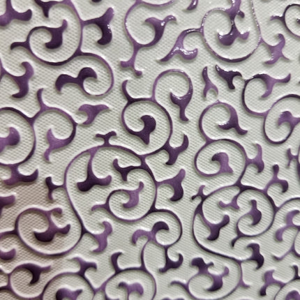 Phoenix Scissor Case White With Purple Pattern