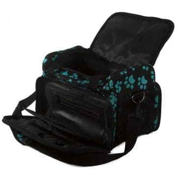 Paw Print Pet Travel Bag - Turquoise