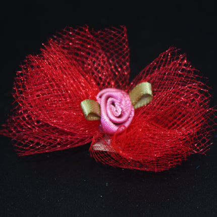 Rose Tulle Bows - 20 CT
